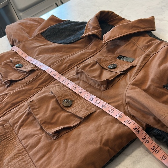 COOGI Brown Grey Black Tweed Flight Bomber Tactical Military Cargo Jacket 2XL - Picture 12 of 16